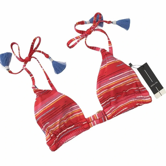 NEW Dolce Vita Tie Strap Triangle Bikini Top Size Small NWT - Picture 2 of 10